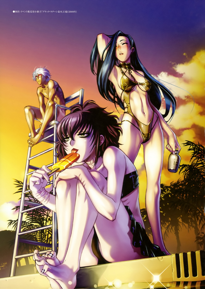 black_lagoon hiroe_rei lotton_the_wizard sawyer_the_cleaner shenhua sling_bikini swimsuits