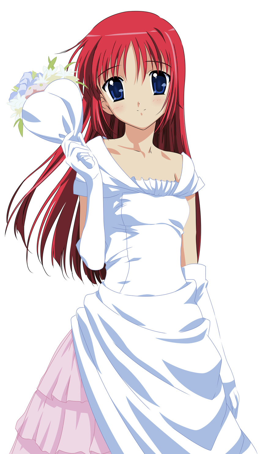 da_capo da_capo_(series) dress shirakawa_kotori transparent_png vector_trace wedding_dress