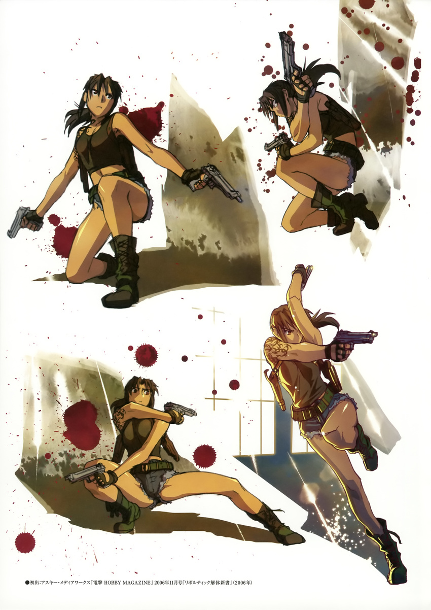 black_lagoon blood cleavage gun hiroe_rei revy tattoo