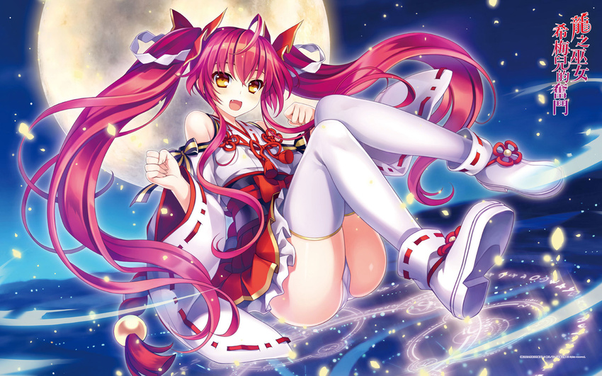 miko pantsu riv thighhighs wallpaper