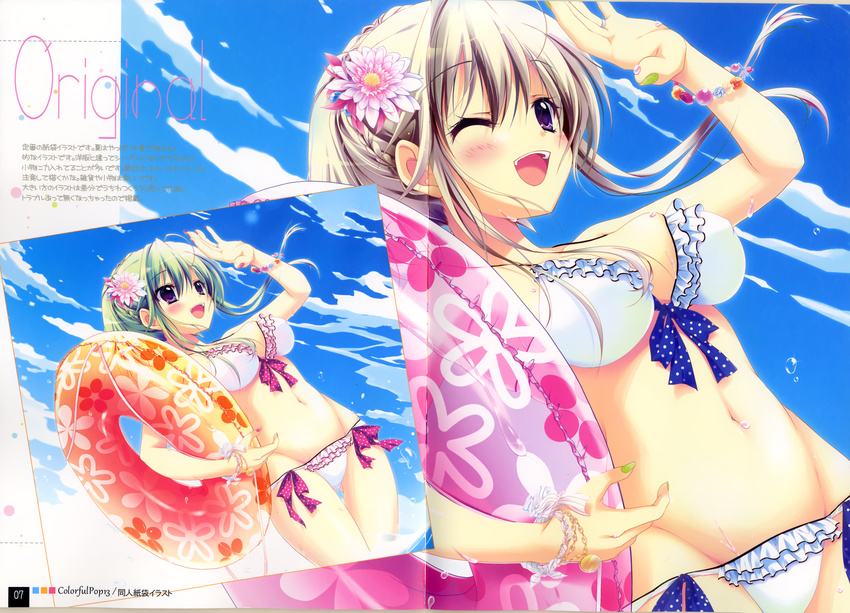 bikini cleavage crease hisuitei izumi_tsubasu swimsuits