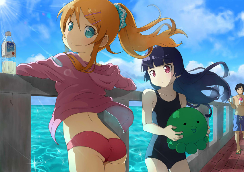 ass gokou_ruri kousaka_kirino ore_no_imouto_ga_konnani_kawaii_wake_ga_nai school_swimsuit swimsuits waki_(pixiv2609622)