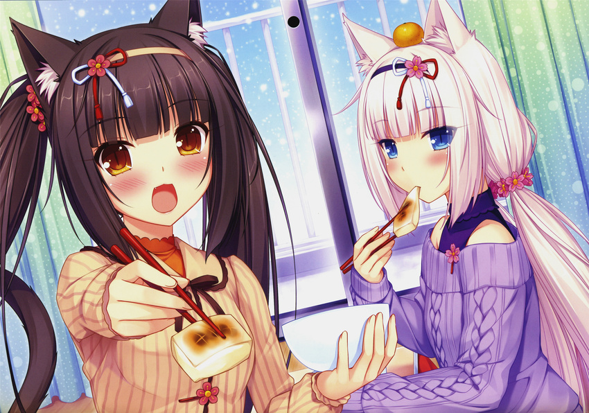 animal_ears chocolat nekomimi sayori tail vanilla