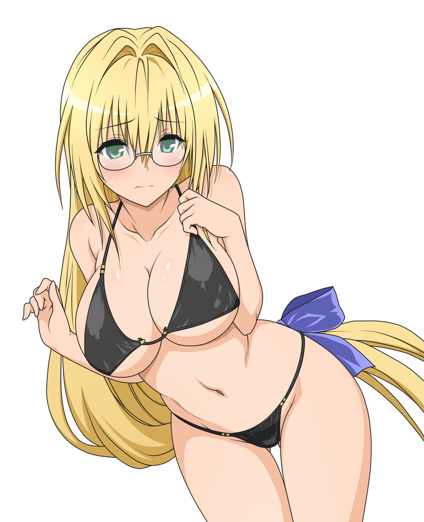 bikini cleavage megane shige_(moe-ren.net) swimsuits tearju_lunatique to_love_ru to_love_ru_darkness underboob