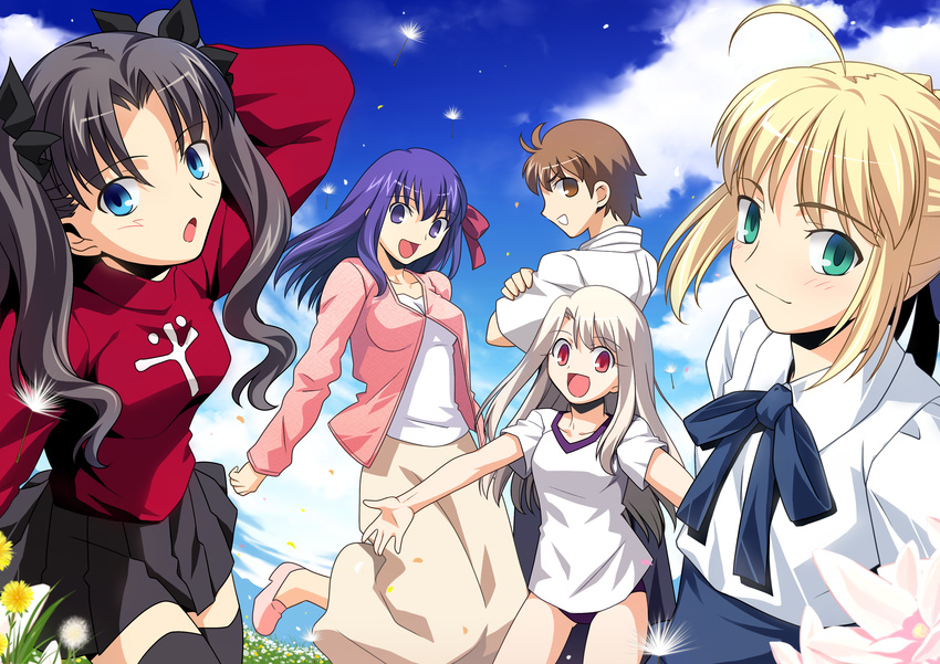 fate/stay_night fujimura_taiga illyasviel_von_einzbern matou_sakura saber takeuchi_takashi toosaka_rin type-moon