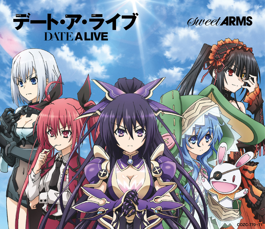 animal_ears armor bodysuit bunny_ears cleavage date_a_live dress heterochromia itsuka_kotori morimae_kazuya tobiichi_origami tokisaki_kurumi uniform yatogami_tooka yoshino_(date_a_live)