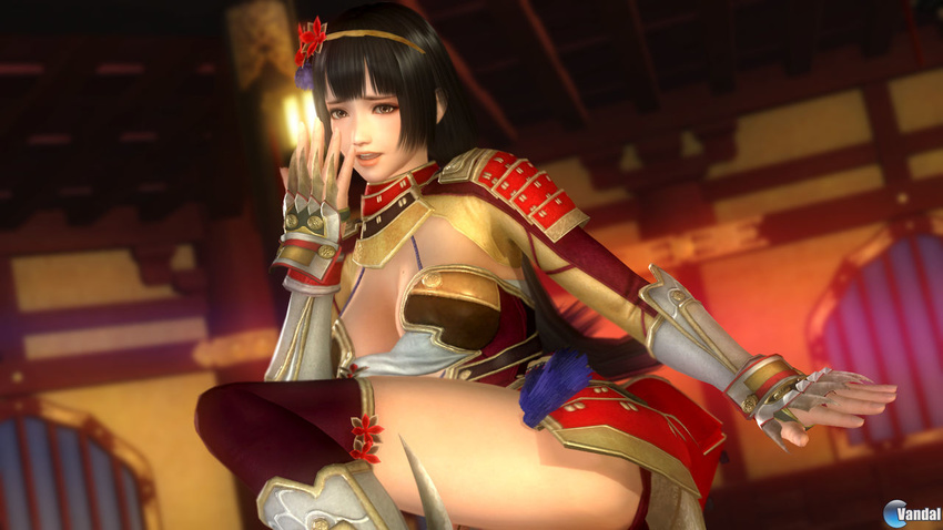 1girl 3d breasts cleavage dead_or_alive dead_or_alive_5 ii_naotora large_breasts official_art sengoku_musou solo
