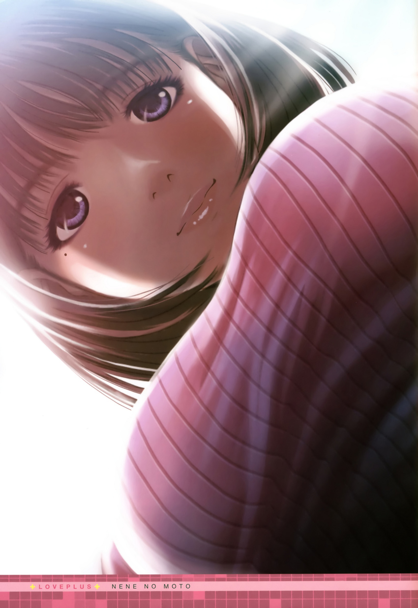 absurdres anegasaki_nene breasts highres large_breasts lips love_plus mino_tarou mole mole_under_eye solo sweater