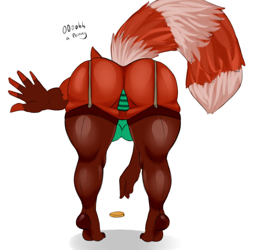 ailurid bent_over big_butt big_thighs blackbetty butt clothing female hi_res legwear lingerie mamal mammal pantyhose rear_view red_panda underwear