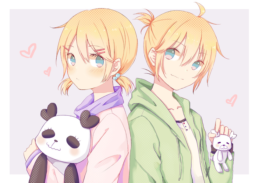 blonde_hair kagamine_len kagamine_rin male mimengfeixue suki_kirai_(vocaloid) vocaloid