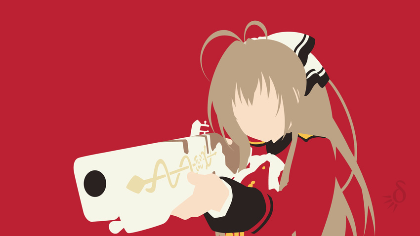 amagi_brilliant_park brown_hair gun polychromatic red sento_isuzu weapon