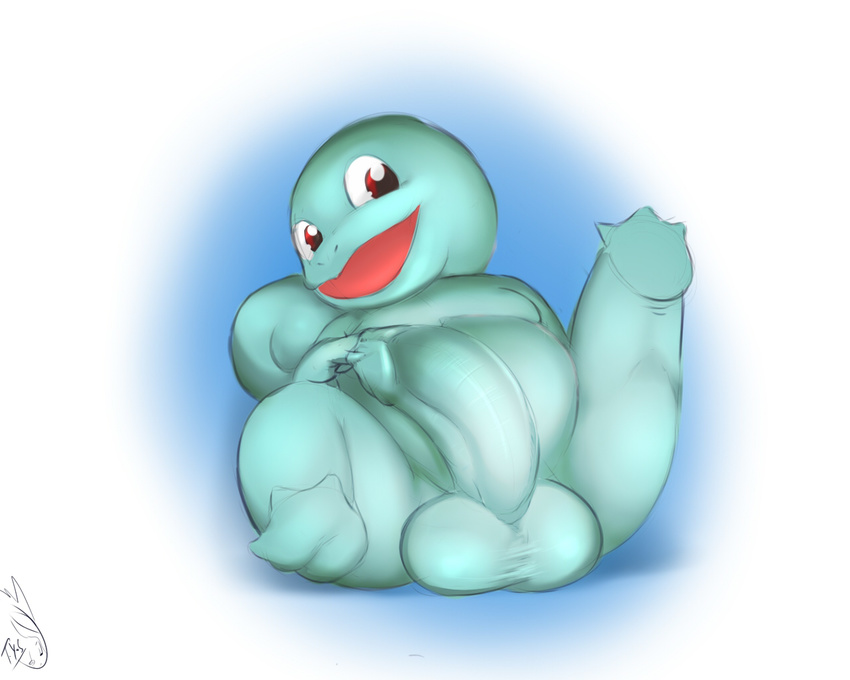 anthro balls big_penis erection foreskin_play front_view humanoid_penis looking_at_viewer male nintendo one_leg_up open_mouth penis pok&eacute;mon presenting presenting_penis reclining scalie seyrmo shell-less signature sitting smile solo spread_legs spreading squirtle uncut video_games