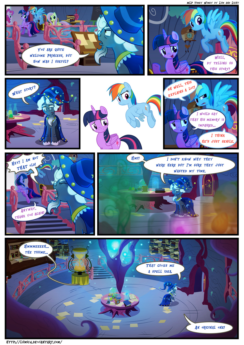 2016 absurd_res cape clothing comic dialogue equine eyewear female fluttershy_(mlp) friendship_is_magic glasses hat hi_res horn light262 male mammal my_little_pony pegasus pinkie_pie_(mlp) rainbow_dash_(mlp) starswirl_the_bearded_(mlp) twilight_sparkle_(mlp) winged_unicorn wings