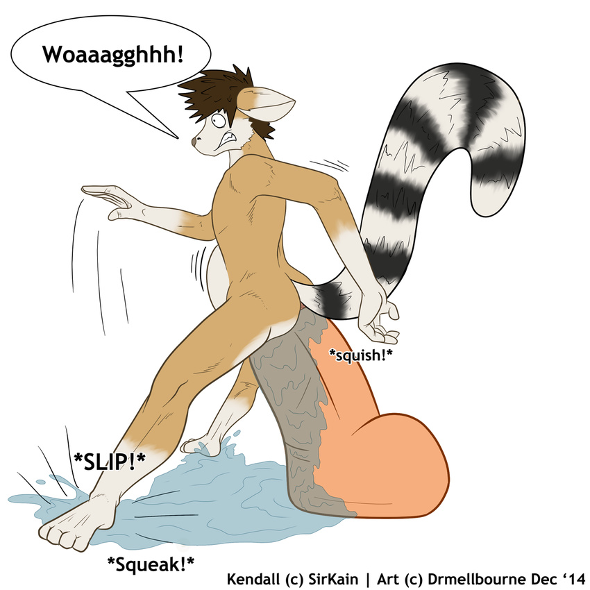 2014 abdominal_bulge anal anal_penetration anthro dildo drmellbourne english_text hi_res huge_dildo hybrid lube male mammal masturbation nude penetration red_panda ridiculous_fit sex_toy simple_background solo striped_tail teeth text white_background
