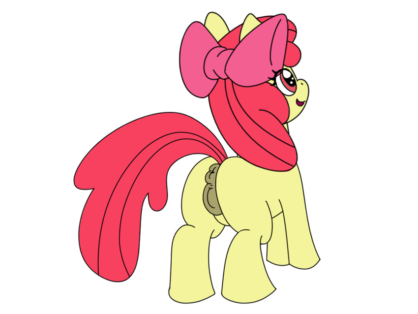 apple_bloom_(mlp) butt cub earth_pony equine female feral friendship_is_magic hair hi_res horse jdmorte mammal my_little_pony pony pussy solo young