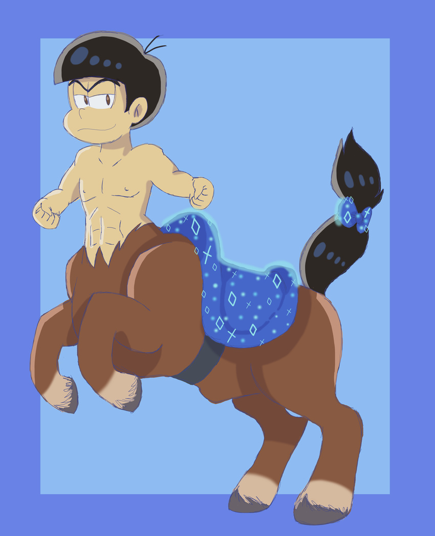 absurd_res blue_background centaur equine equine_taur hi_res hooves horse human humanoid itoruna karamatsu male mammal osomatsu-san simple_background solo taur