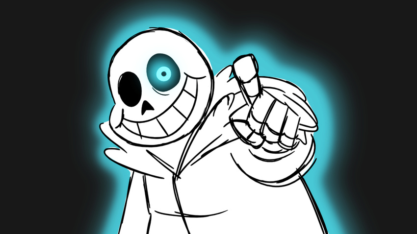 animated_skeleton bone digital_media_(artwork) glowing glowing_eyes kritterart male mammal not_furry sans_(undertale) skeleton solo undead undertale video_games