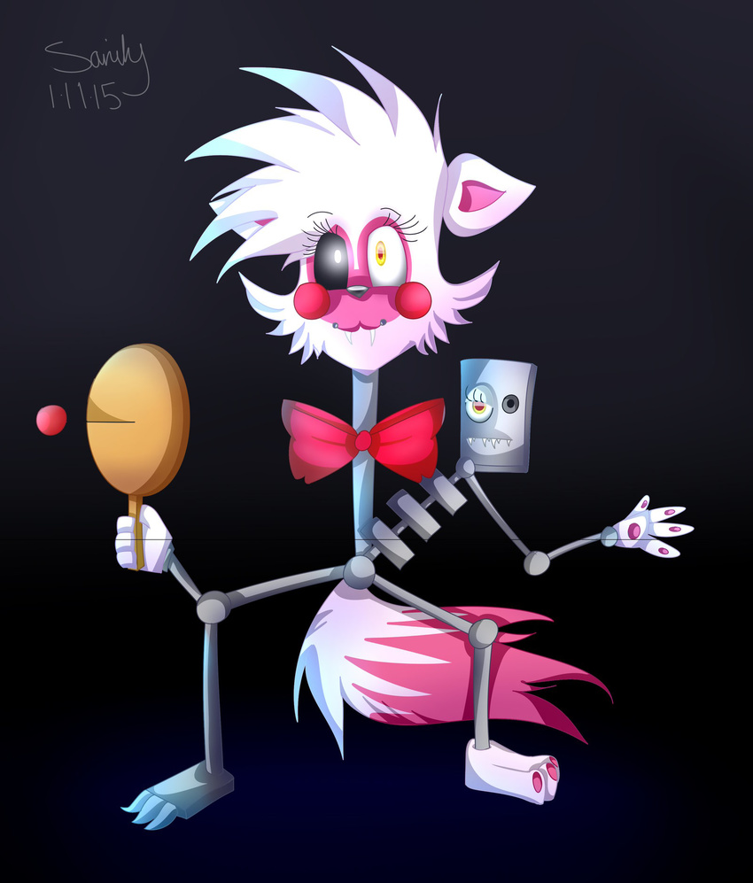 2015 adventure_mangle_(fnaf) animatronic canine digital_media_(artwork) five_nights_at_freddy's five_nights_at_freddy's_world fox glowing glowing_eyes hi_res machine mammal robot sanity-paints_(artist) solo video_games