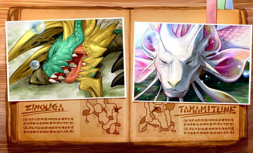 ambiguous_gender capcom dragoooon1223 duo fanged_beast feral leviathan_(mh) monster_hunter scales scalie simple_background sleeping snot_bubble tamamitsune tongue tongue_out video_games zinogre