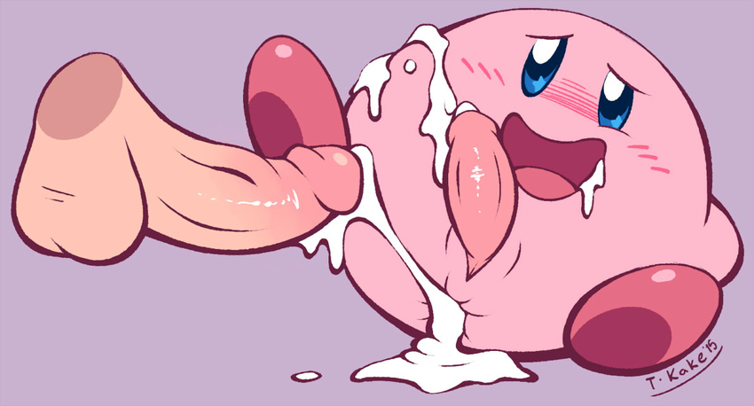 alien anal balls blue_eyes blush cum cum_in_ass cum_inside duo erection human humanoid_penis kirby kirby_(series) male male/male mammal nintendo not_furry open_mouth orgasm penis saliva sex signature solo_focus torrentialkake video_games waddling_head