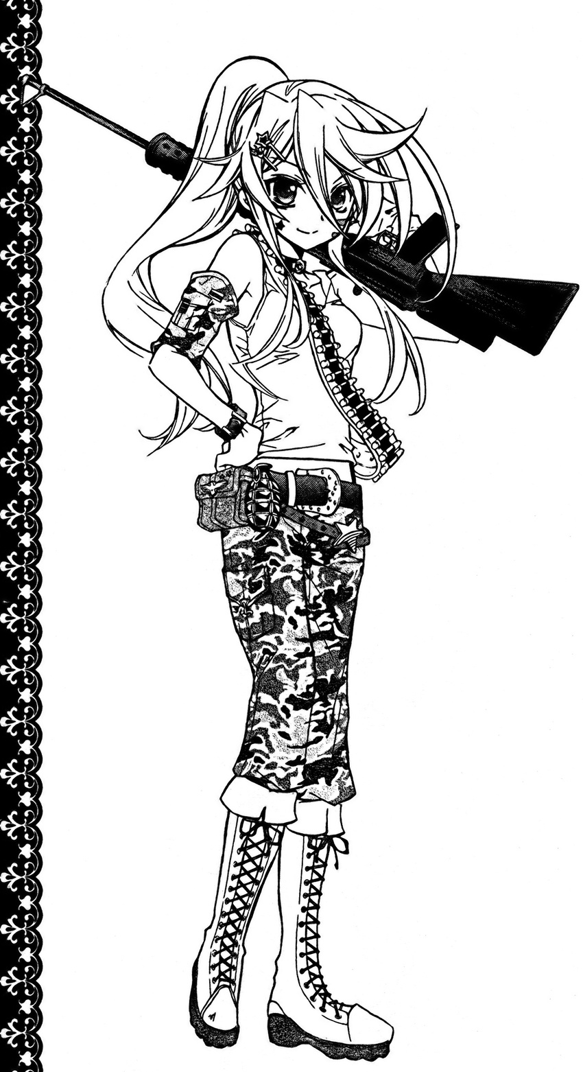 barajou_no_kiss gun monochrome shouoto_aya yamamoto_anise