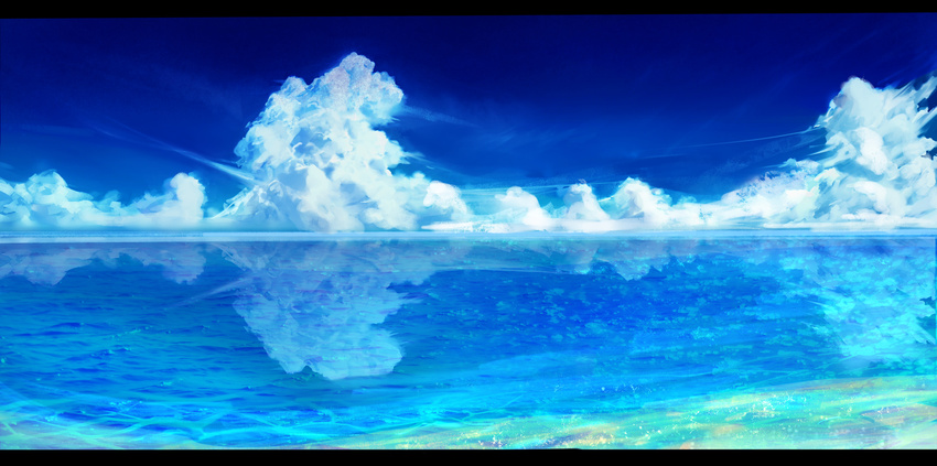 clouds nobody original reflection scenic sky water yuuko_(renhaowei2010)