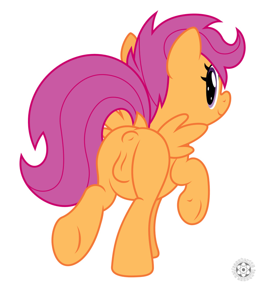 2016 animal_genitalia cub equine female feral friendship_is_magic fur hair horse male mammal my_little_pony nude orange_fur pony pussy sasukex125 scootaloo_(mlp) smile solo wings young