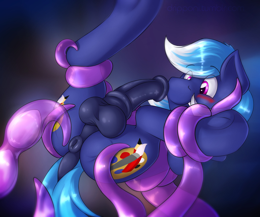 absurd anus balls bdsm blush bondage bound butt cute dripponi fan_character invalid_tag male my_little_pony oc:noxy on penis perineum res solo spreading tentacles