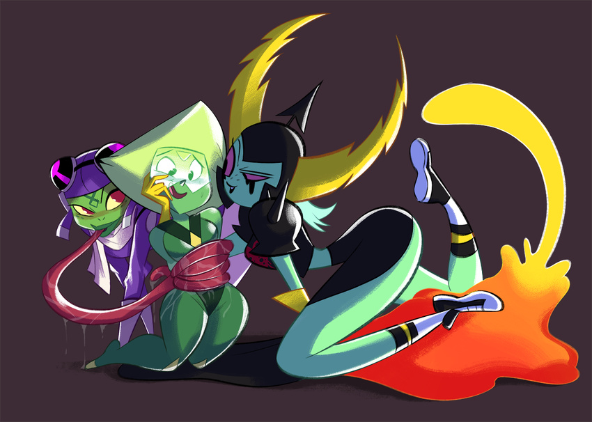 alien amphibian ben_10 ben_10:_omniverse blush brokenlynx21 cartoon_network frog gem_(species) long_tongue lord_dominator peridot_(steven_universe) princess_attea saliva steven_universe tongue wander_over_yonder