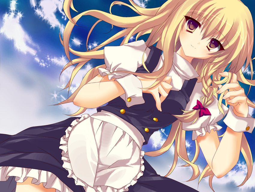 bad_id bad_pixiv_id blonde_hair braid highres kirisame_marisa long_hair matsumiya_kiseri ribbon solo touhou yellow_eyes