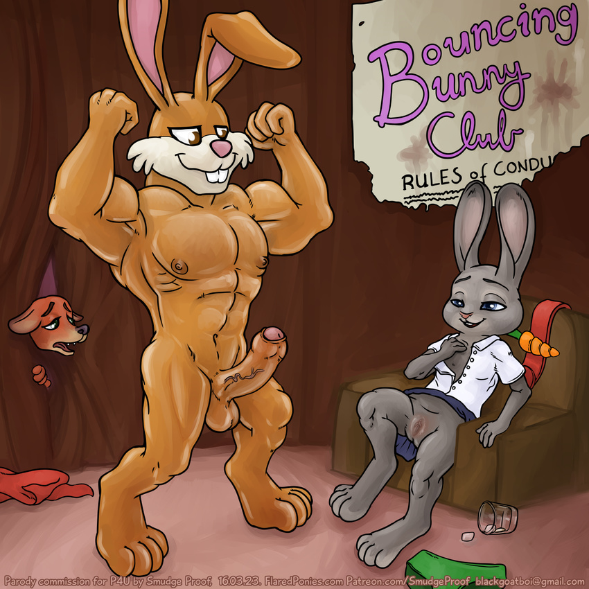 balls canine captain_carrot crossover disney erection female flexing fox judy_hopps lagomorph male male/female mammal nick_wilde penis pussy rabbit smudge_proof striptease uncut vein zootopia