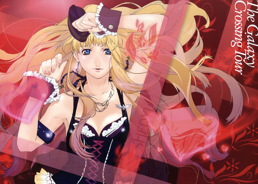 absurdres blonde_hair blurry ebata_risa highres long_hair macross macross_frontier official_art sheryl_nome solo