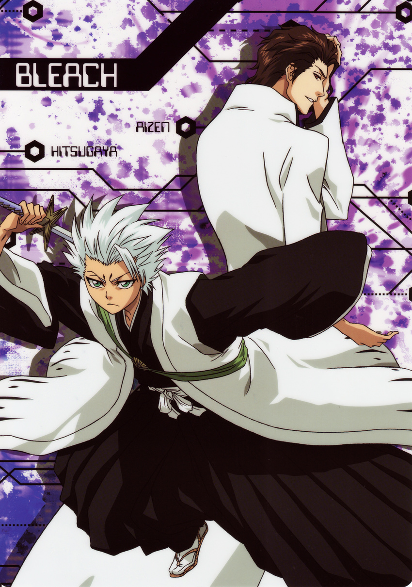 aizen_sousuke bleach hitsugaya_toushirou male screening sword