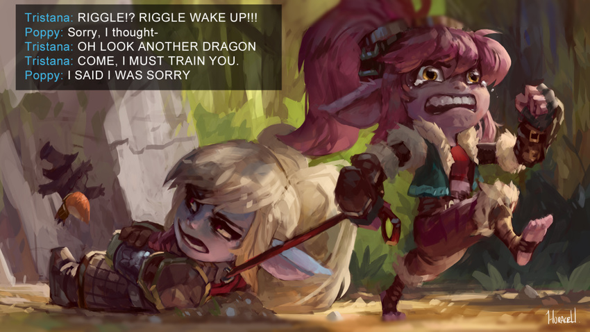 duo female league_of_legends poppy_(lol) tristana_(lol) video_games yordle