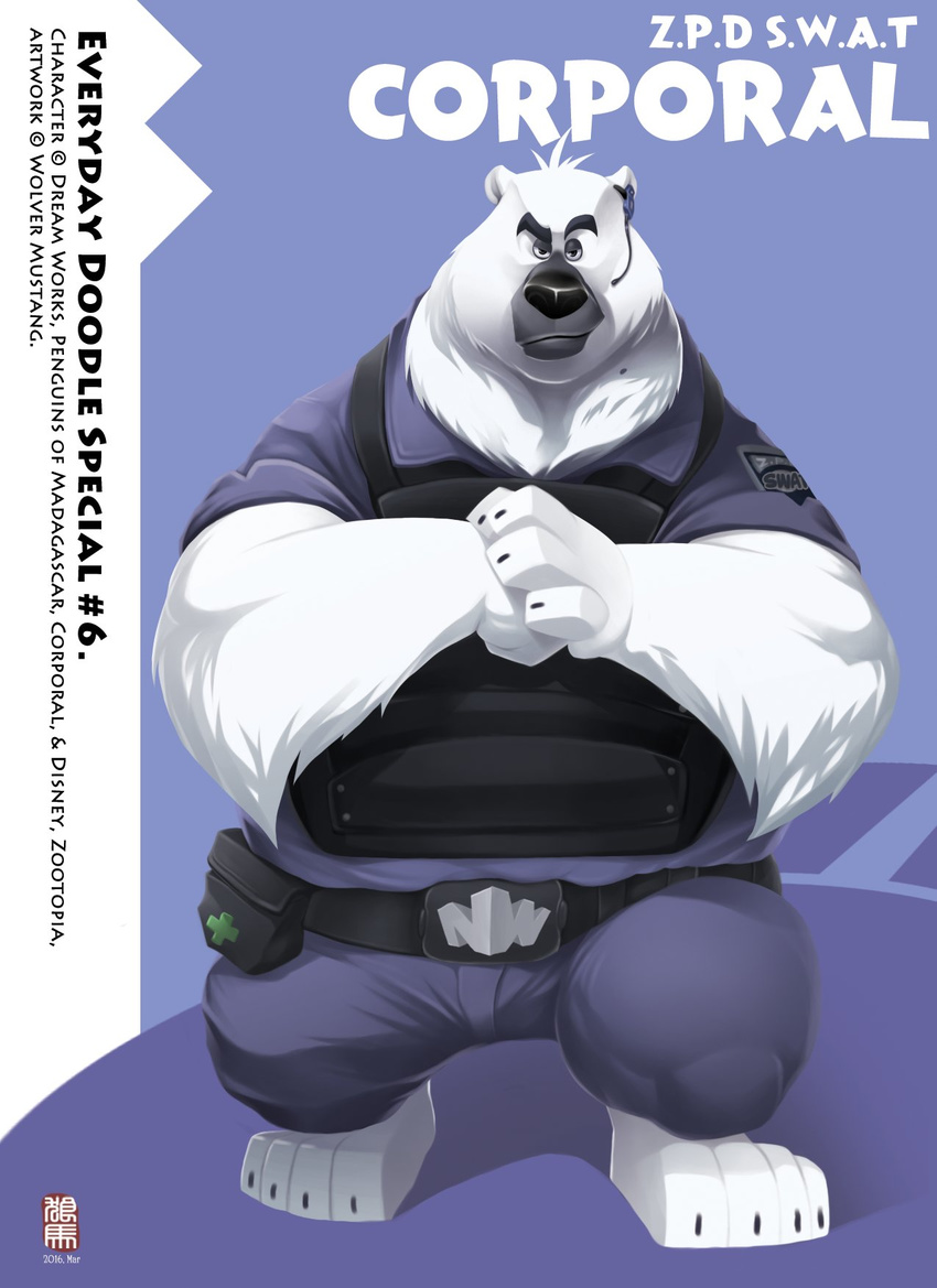 anthro bear corporal_the_polar_bear crossover disney hi_res madagascar male mammal north_wind polar_bear wolver_mustang zootopia