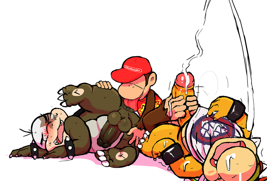 anal anthro anus balls barefoot baseball_cap bottomless bowser_jr. clothed clothing cum cum_on_self cumshot cute_fangs diddy_kong digital_media_(artwork) donkey_kong_(series) erection eyes_closed feet foot_fetish footjob group group_sex hat humanoid_penis interspecies koopa koopaling licking lying male male/male mammal mario_bros monkey morton_koopa_jr. mostly_nude motion_lines neckerchief nintendo nude on_back on_side one_leg_up open_mouth oral orgasm orgasm_face penis perineum prehensile_feet primate reclining redemption3445 retracted_foreskin rimming scalie sex shirt slightly_chubby spiked_bracelets straining sweat tank_top threesome toes tongue tongue_out uncut video_games