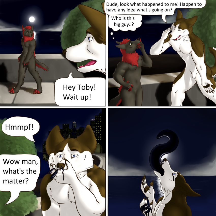 canine comic doggystylezmb hi_res male male/male mammal merging rubber tentacles transformation