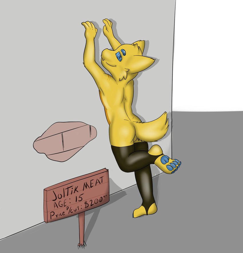 4_eyes anthro arachnid arthropod barefoot blue_eyes clothing cub hi_res joltik legwear nintendo pawpads paws pok&eacute;mon seductive sign skunket smile spider standing stockings teenager video_games young