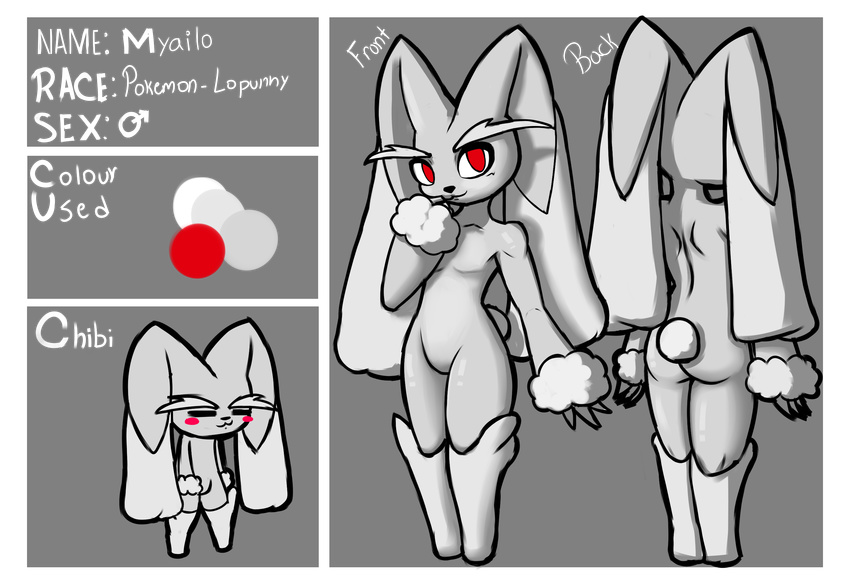 albino blush chibi datfurrydude featureless_crotch hi_res lagomorph lopunny male mammal model_sheet nintendo pok&eacute;mon rabbit solo standing video_games