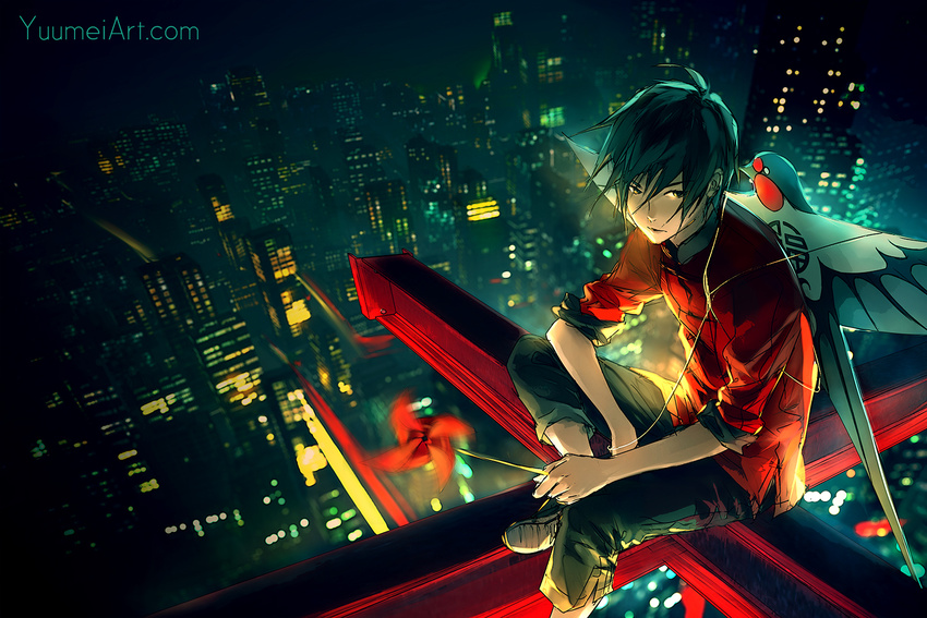 all_male black_eyes black_hair city male short_hair watermark wenqing_yan