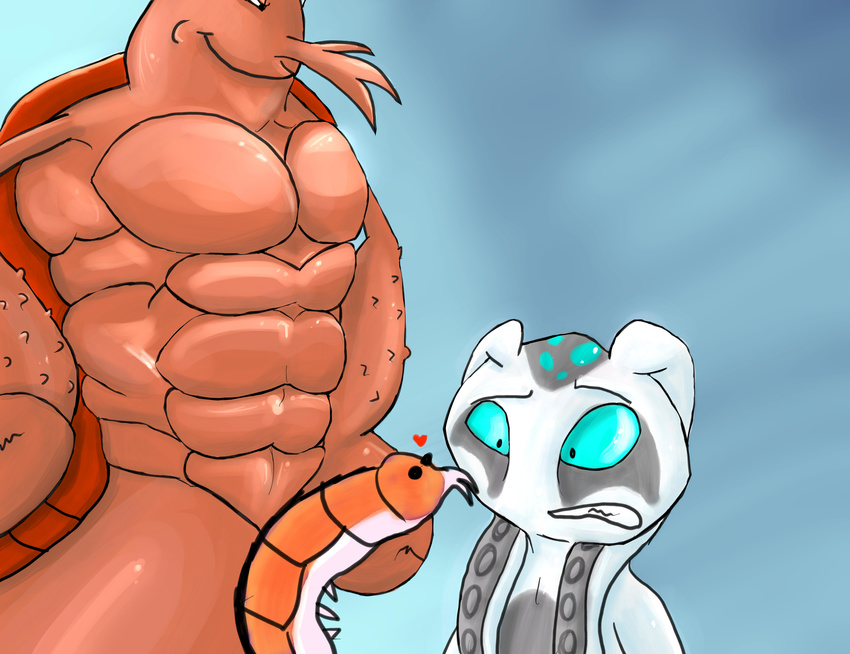2016 absurd_res alternate_version_available amphibian anthro arthropod biceps big_eyes blue_background censored claws clenched_teeth colored crustacean cyan_eyes digital_media_(artwork) duo fan_character fish fizzlesticks grey_skin head_tentacles hi_res larry_the_lobster league_of_legends male male/male mammal marine muscular muscular_male nickelodeon nude red_body reluctant scarefish shaded shiny shrimp simple_background size_difference slim smile smirk spongebob_squarepants standing teeth unknown_species video_games