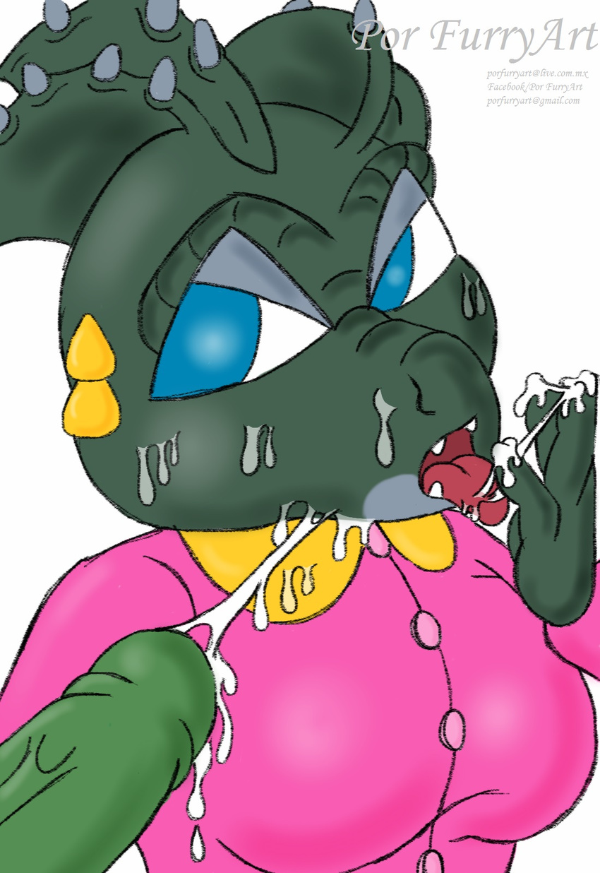 allosaur allosaurus coming coming_on_face cum dinosaur dinosaurs_(series) fellatio female fran_sinclair incest lizard mother mother_and_son muddy oral parent penis por_furryart_(artist) reptile scalie sex son tasting_semen theropod