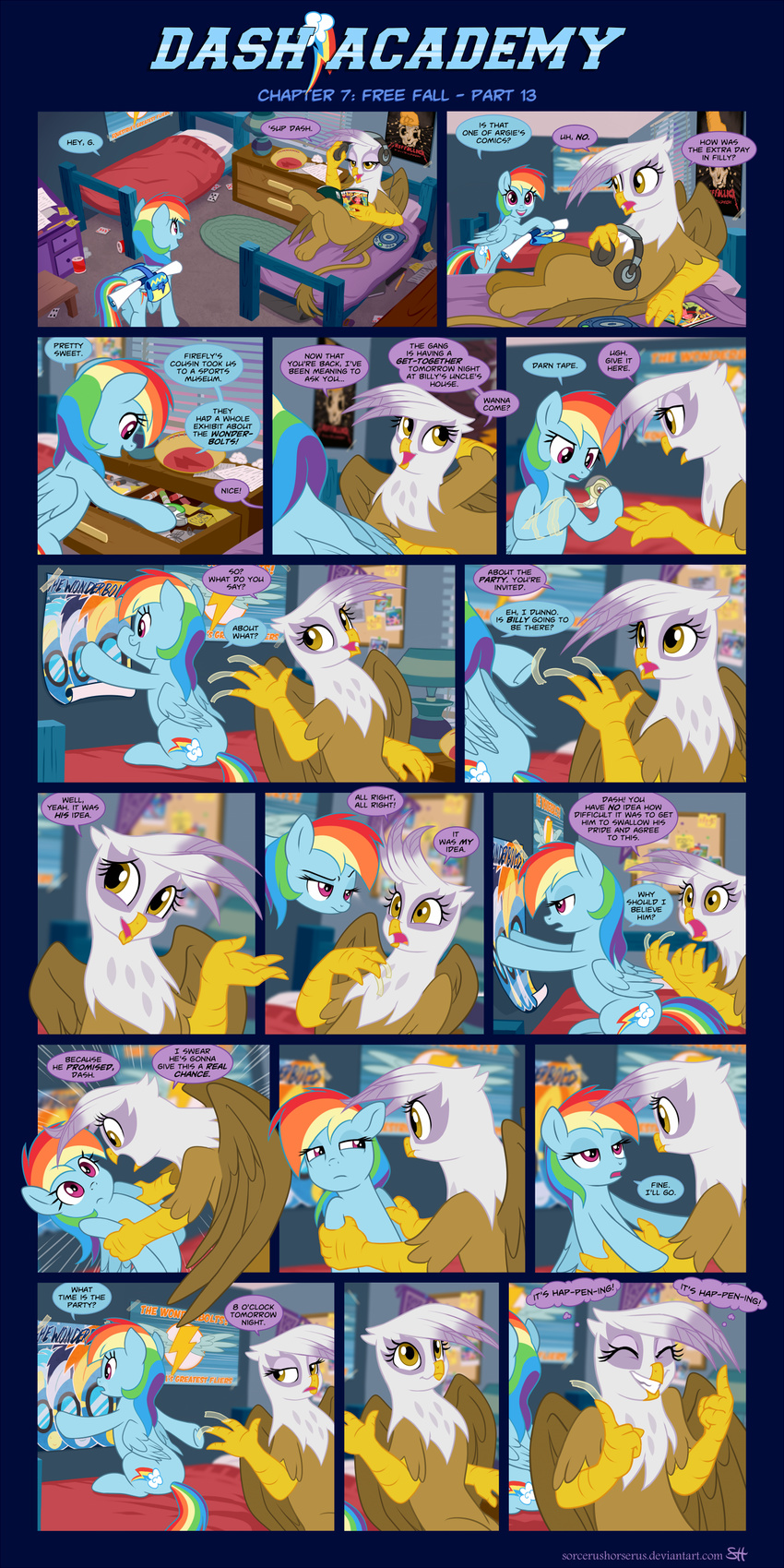 2016 avian comic dialogue english_text equine female friendship_is_magic gilda_(mlp) gryphon mammal my_little_pony pegasus rainbow_dash_(mlp) sorcerushorserus text wings