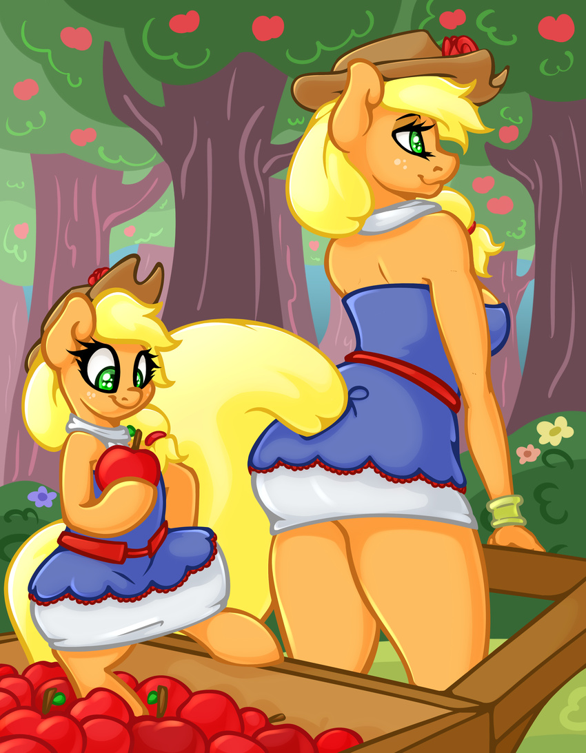 2016 absurd_res anthro applejack_(mlp) duo earth_pony equine female friendship_is_magic hi_res horse mammal my_little_pony pony slavedemorto