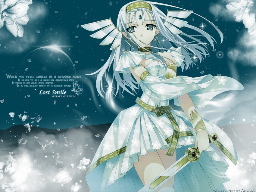 elissa_ishuchel english highres long_hair murakami_suigun silvery_white solo sword wallpaper weapon