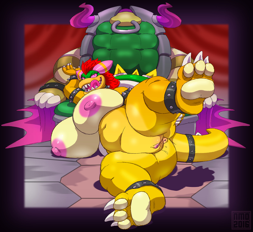 anthro anus areola avoid_posting barefoot big_breasts big_nipples bowletta bowser breasts butt chair claws dragon female huge_breasts hybrid hyper hyper_breasts king koopa looking_at_viewer lying mario_and_luigi_(series) mario_bros nazuu-m0nster nintendo nipples nude on_floor on_side open_mouth pawpads paws presenting presenting_hindquarters presenting_pussy pussy raised_leg reptile royalty scalie sharp_claws sharp_teeth shell slightly_chubby smile solo spikes spread_legs spreading teeth throne toe_claws tongue tongue_out turtle video_games zerogiratina