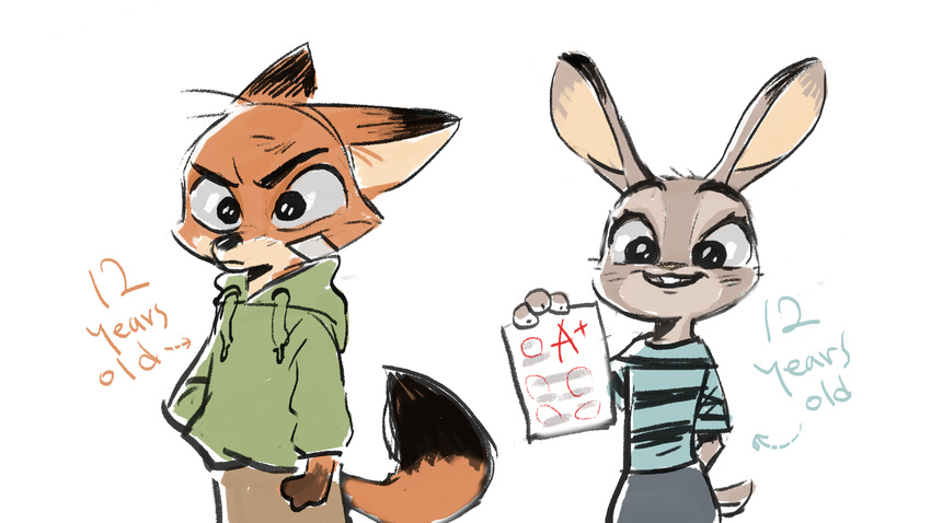 2016 anthro canine digital_media_(artwork) disney duo female fox fur grey_fur hi_res judy_hopps lagomorph male mammal nick_wilde pafull rabbit zootopia