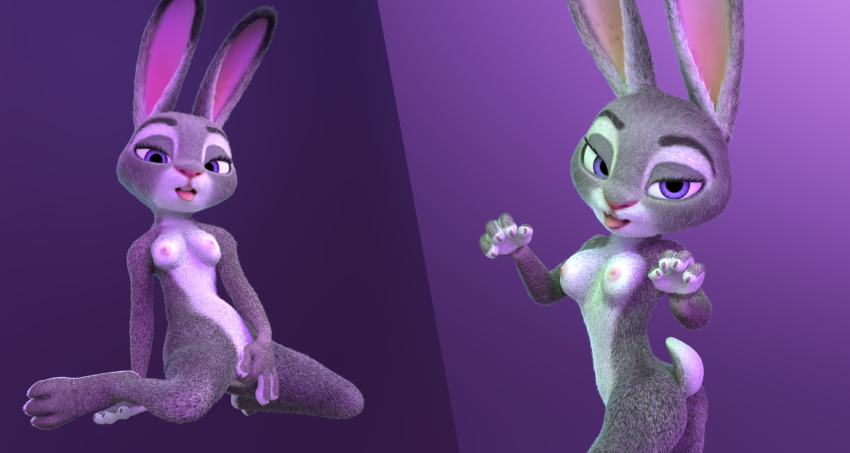 2021 3_toes 3d_(artwork) 4_fingers anthro breasts butt digital_media_(artwork) dipstick_ears disney feet female fever-dreamer fingering fingering_self fingers fur hi_res judy_hopps kneeling lagomorph leporid looking_at_viewer looking_back mammal masturbation multicolored_body multicolored_ears multicolored_fur nipples nude purple_background purple_eyes rabbit scut_tail short_tail simple_background small_breasts solo toes tongue tongue_out two_tone_body two_tone_fur vaginal vaginal_fingering vaginal_masturbation widescreen zootopia