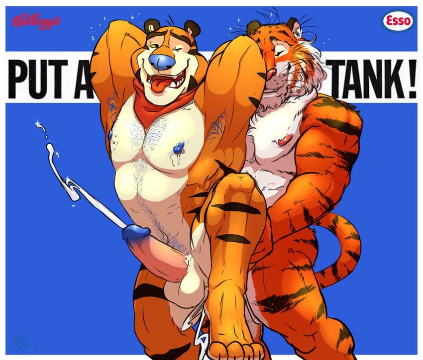 esso feline frosted_flakes male male/male mammal repzzmonster tiger tony_the_tiger