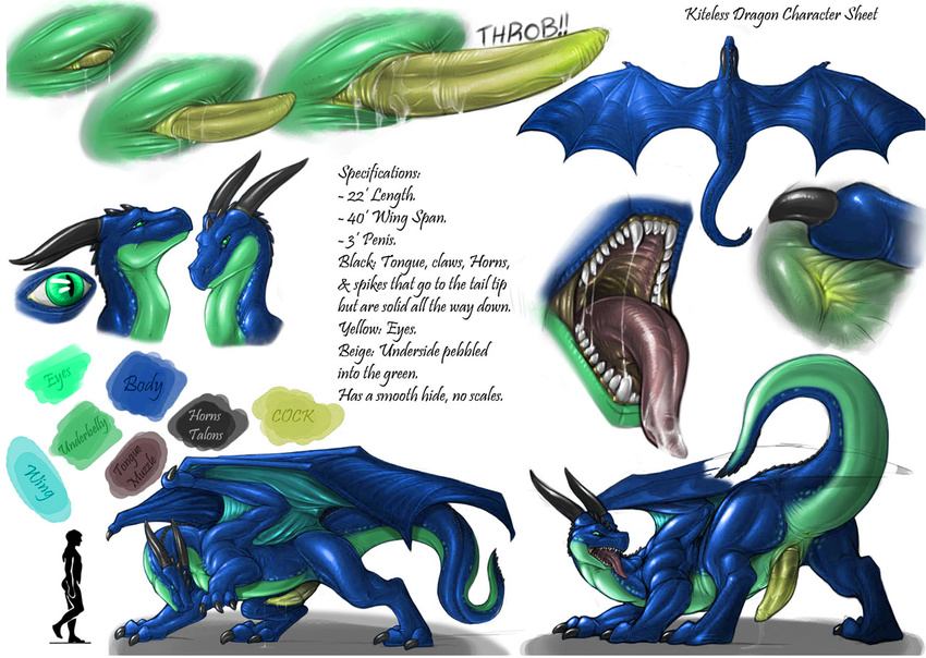 2016 animal_genitalia animal_penis anus blue_body butt colored digital_media_(artwork) dragon duo edit erection horn kiteless looking_at_viewer male membranous_wings model_sheet narse open_mouth penis presenting presenting_hindquarters raised_tail rear_view scalie size_difference slit solo solo_focus teeth tongue tongue_out wings